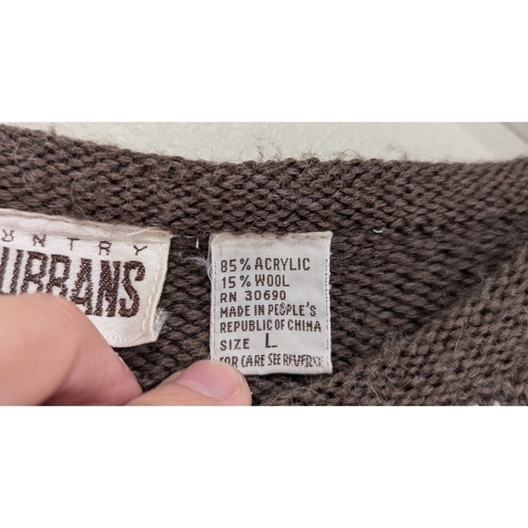 Vintage Country Suburbans Knit Cozy House Farm Sweater Size Large - Picture 5 of 7